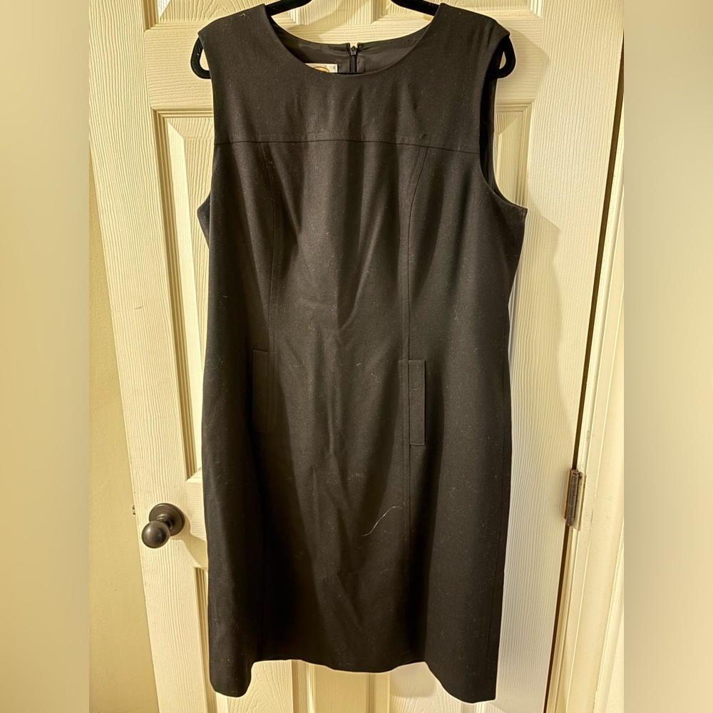 Talbots Classic Black Midi Dress Size 16